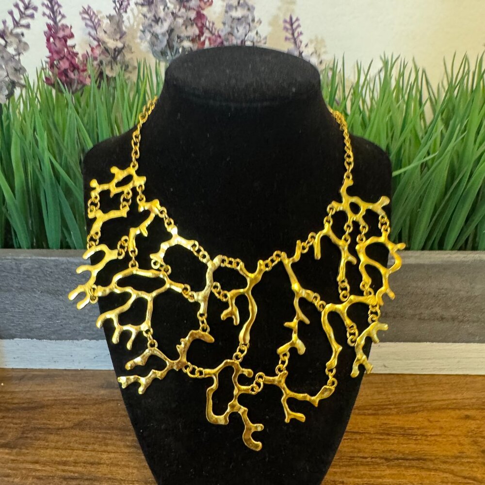 NEW STATEMANT GOLDEN CORAL REEF NECKLACE NY2 - Picture 6 of 6